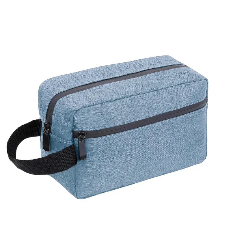 Double layered hand-held bag, men's hand-held makeup bag, digital bag, travel bag, Oxford cloth storage bag