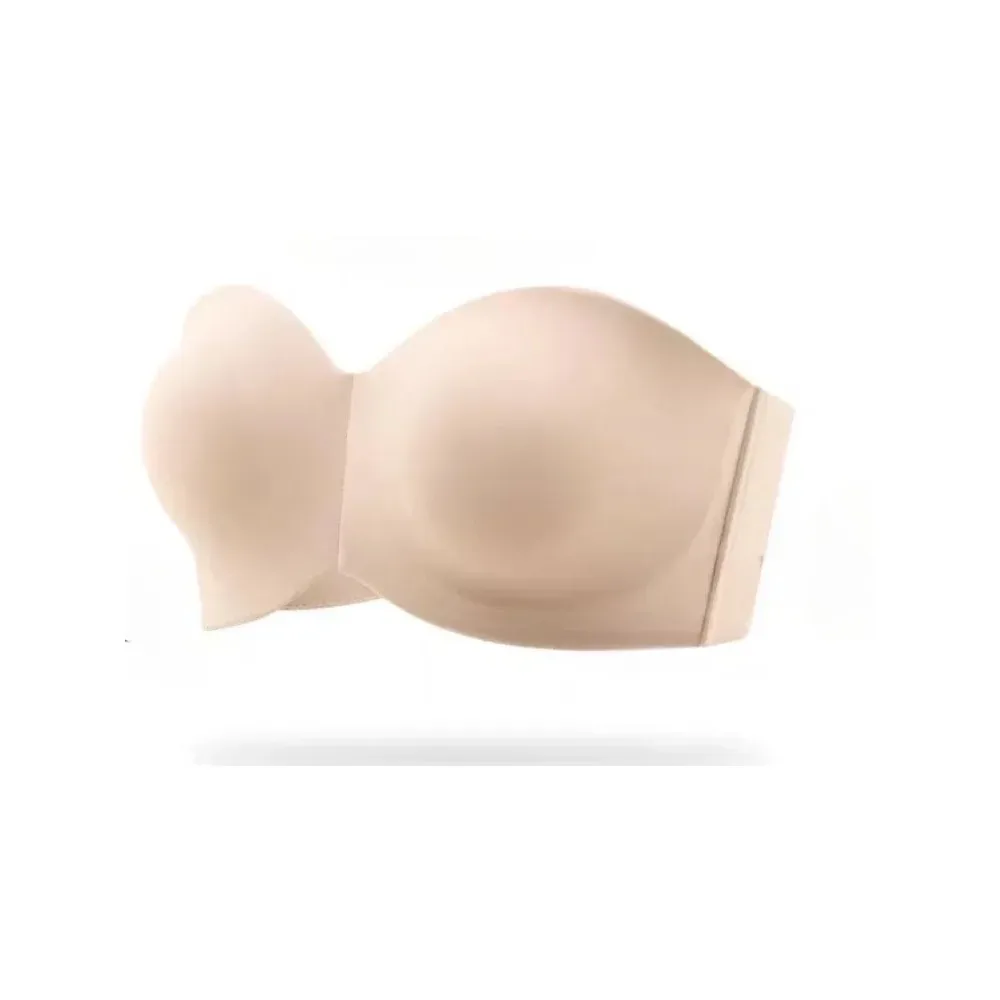 Big breasts, small strapless underwear, small breasts, gathered non-slip bandeau anti-walking beautiful back, plus size bra