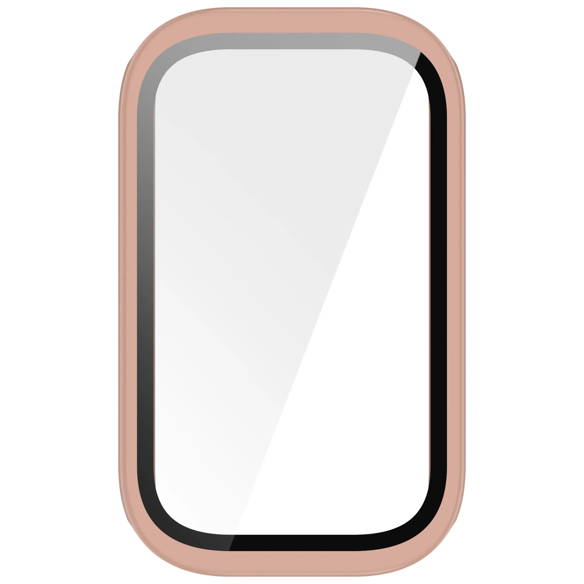 For Xiaomi Smart Band 9 Active / Redmi Band 3 Watch Case PC Cover with Tempered Glass Screen Film - Pink