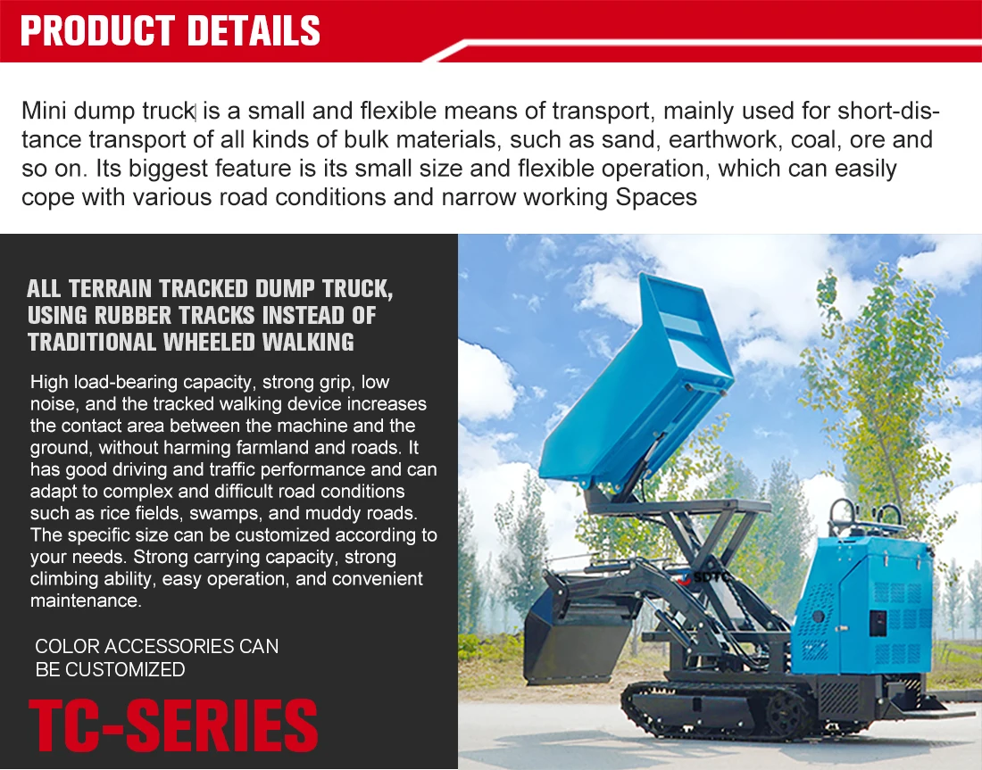 Schnelle Lieferung Raupen-Minidumper 600kg Hochwertig EURO 5 EPA Minidumper Werksanpassung Großhandel – Detail 3