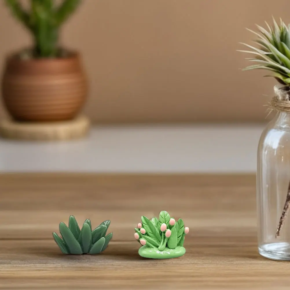 

8 Pcs Mini Green Plant Decoration Artificial Plants Grass for Crafts Dollhouse Accessories Resin Fake Project