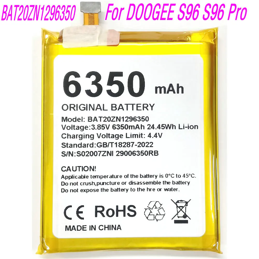 

3,85 В 6350 мАч BAT20ZN1296350 Сменный аккумулятор большой емкости для мобильного телефона Doogee S96 S96 Pro