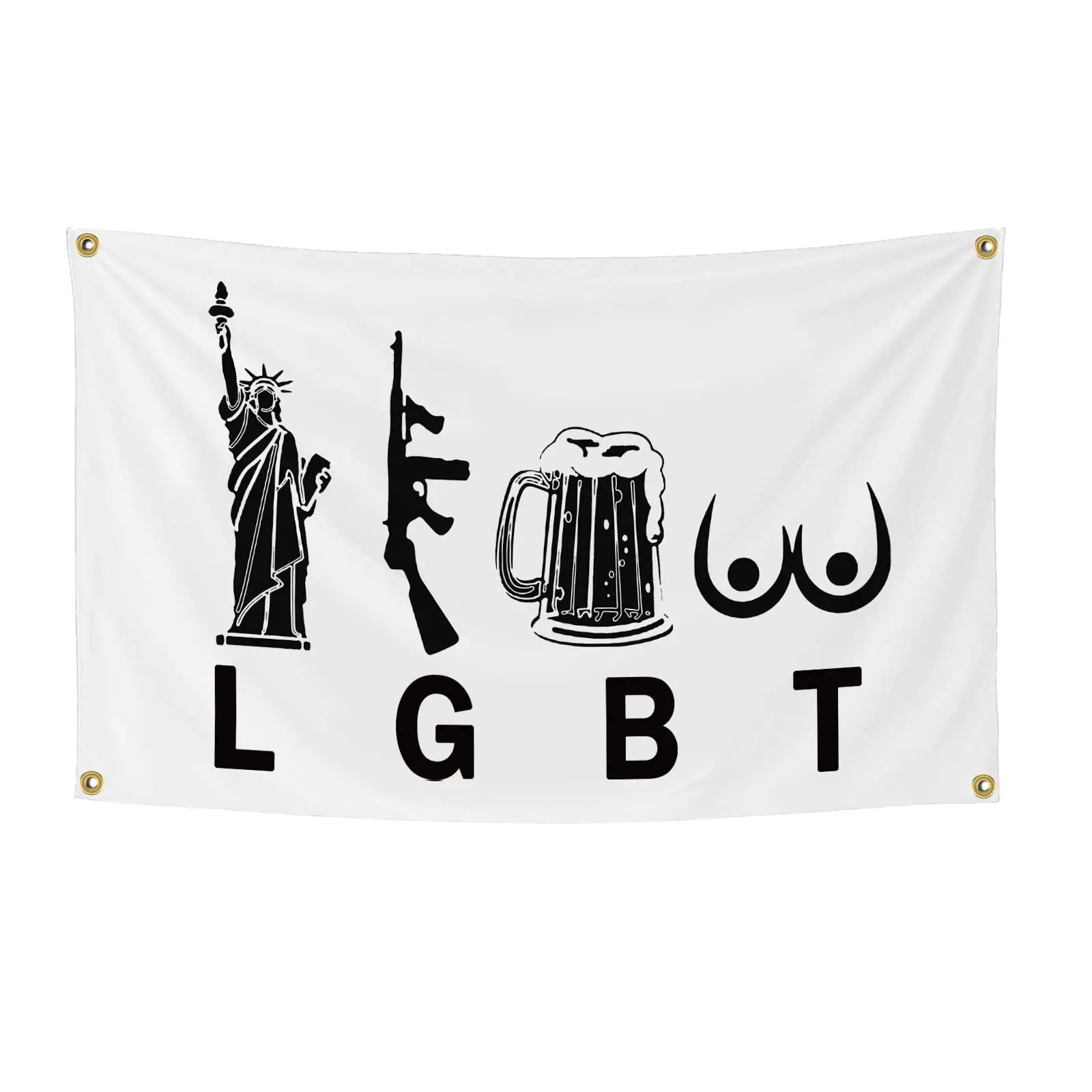 Lgbt العلم مع 4 الحلقات و 4 الحلقات للاستخدام في الأماكن المغلقة والهواء الطلق ، الجدار الشنق ، مضحك ، lgbt ، 3x5