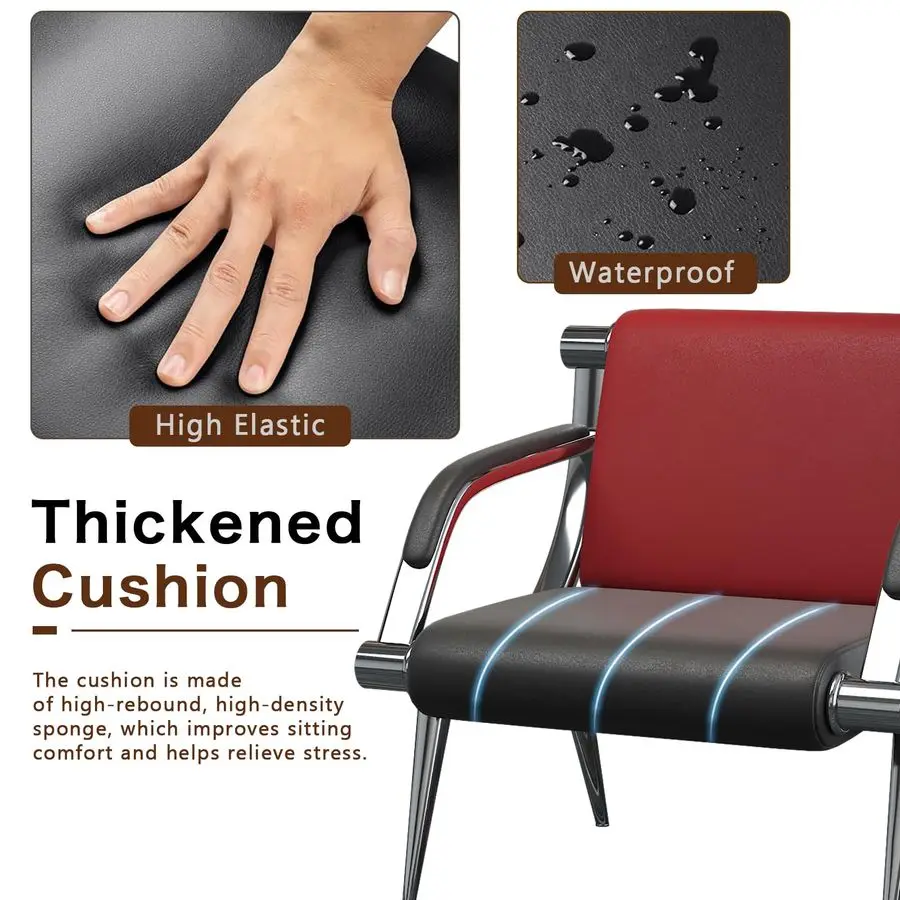 肘掛け付き待合室椅子 PUレザー オフィス家具、オフィス来客用座席 ロビー会議受付椅子 空港用