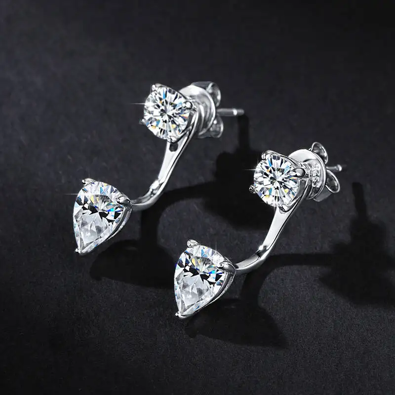 

Классические серьги-кольца SG 3CT D Color Moissanites для женщин, ювелирные изделия из стерлингового серебра 925 пробы, универсальные серьги для женщин