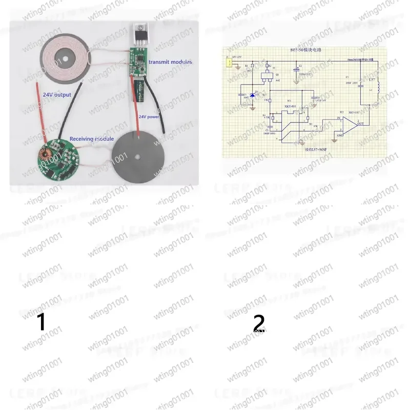 for XKT801-50 24V 1.2A Qi Inductive Charger Board with Magnet High Power Transmitter Module Fast Energy Transfer Kit