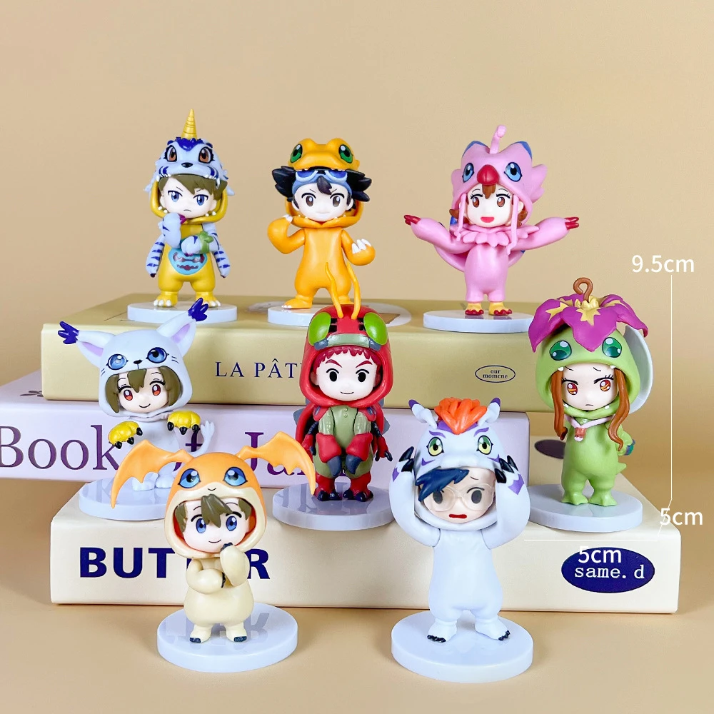 Digimon Adventure Anime Model Brinquedos, boneca, presentes de aniversário, Tailmon, Gomamon, Patamon, Gabumon, Tentomon, Palmon, Piyomon, Agumon, 8 peças por conjunto