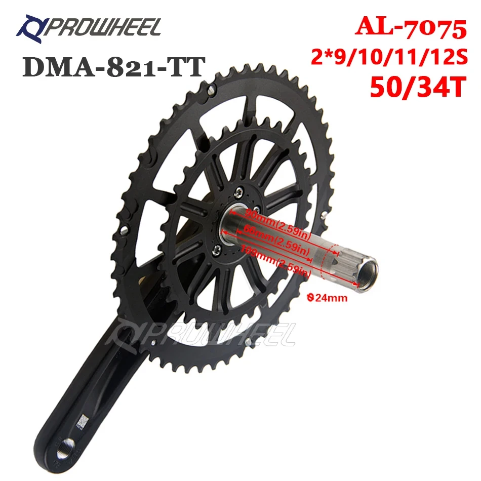 Prowheel Road Bike Crankset Double Chainwheel 50-34T 170mm/172.5mm/175mm Crank chainring