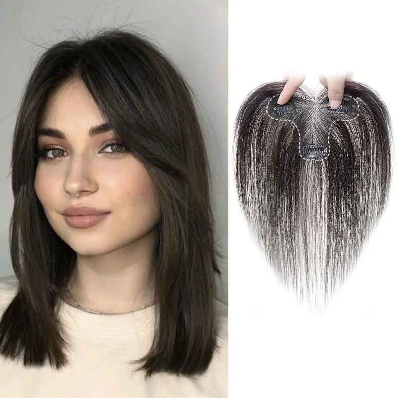 

100% Human Hair 3clips T Type 3D Bangs Natural Forehead Fringes Bangs Increase Hair Volume Women's Wig Hair Pieces