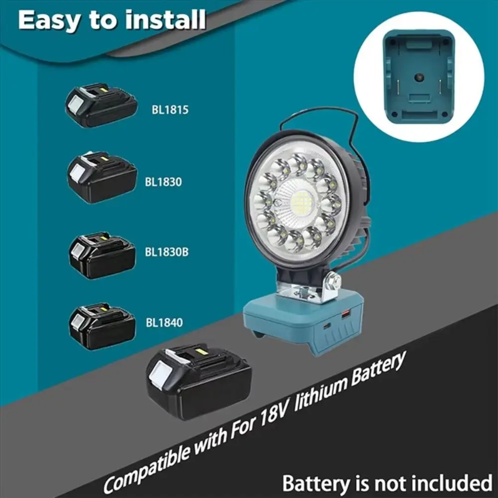 USB-C Quick Charge Outdoor Work Light Engineering Lighting Easy Install LED Working Lamp Flashlight Lantern Electric Torch