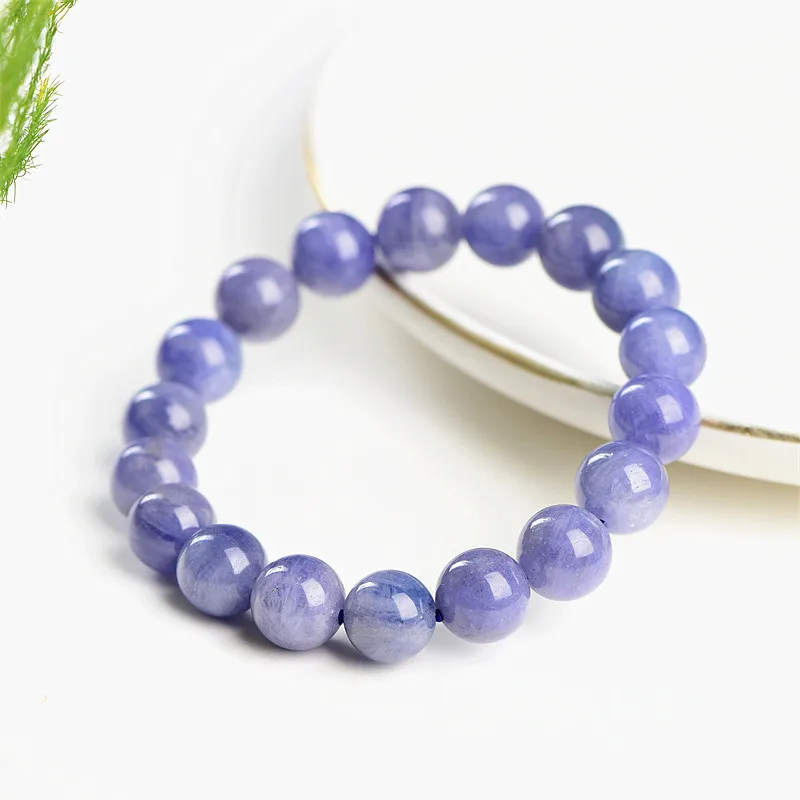 5A Tanzanite blue round 7-7.8mm  bracelet 17cm FPPJ wholesale beads nature 1PIECE