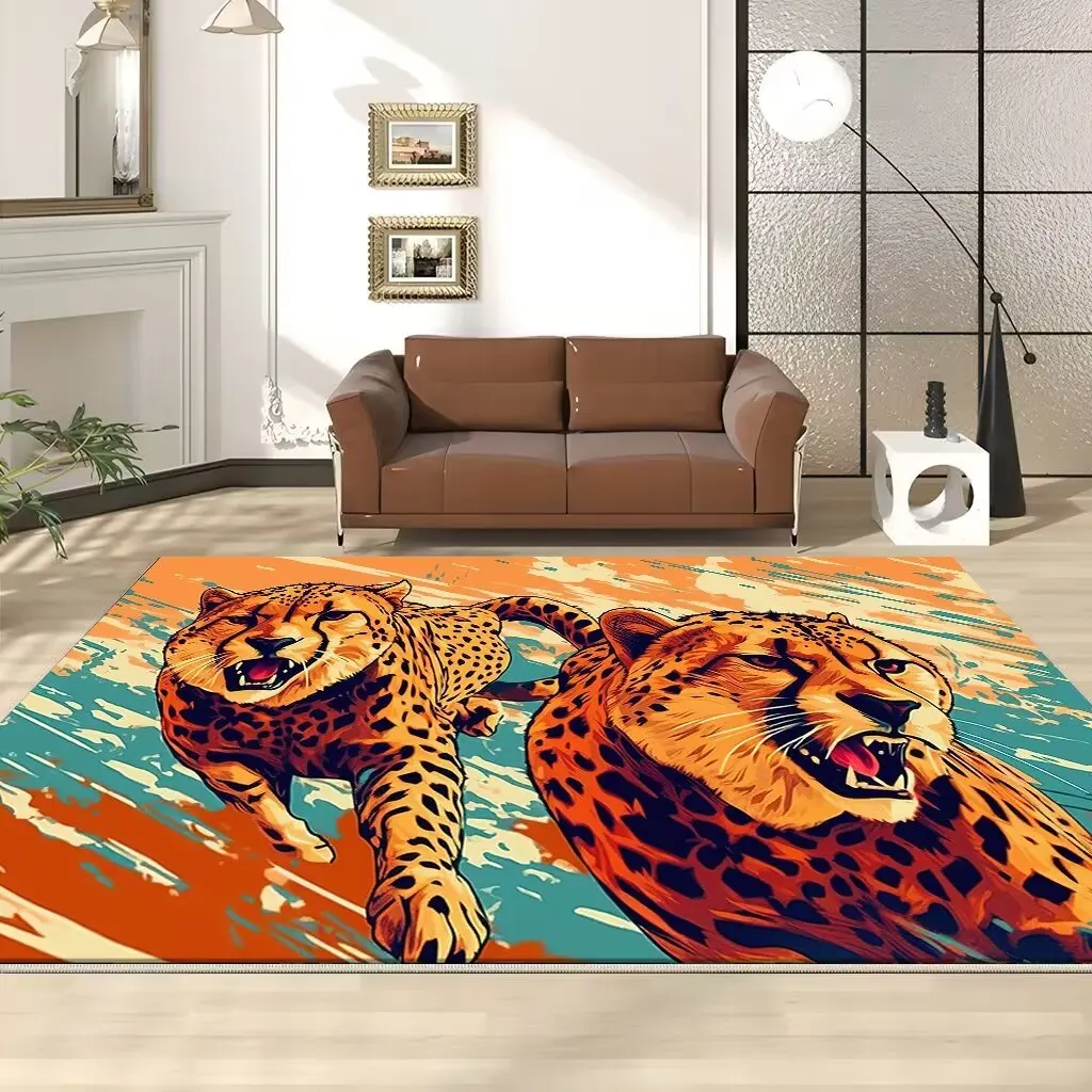 Abstract Animal Large Rugs for Living Room Modern Leisure Time Room Decoration Home Mats Non-slip Washable Carpet for Bedroom