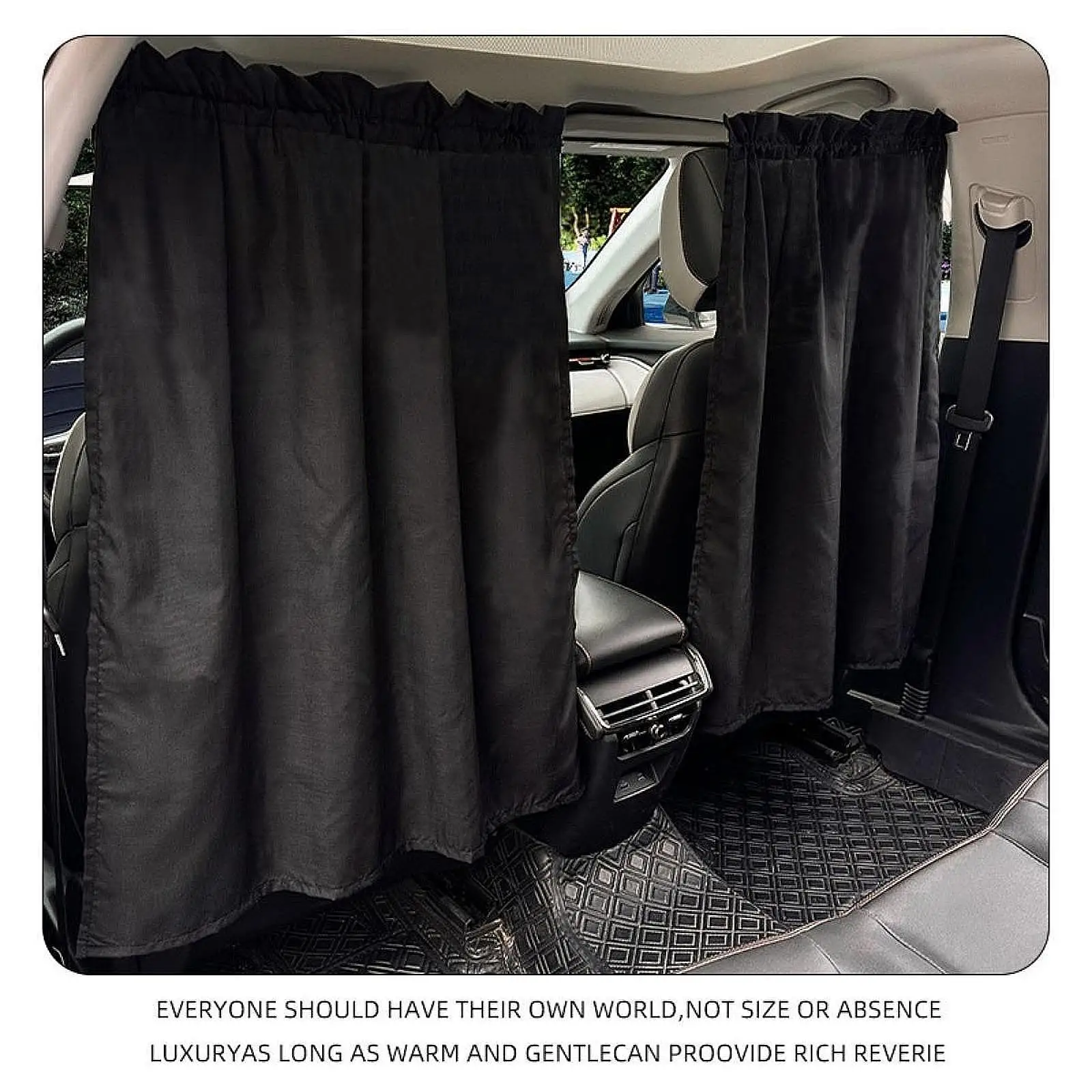 

Car Divider Curtain Cover Elastic Strap Car Privacy Shade Backseat Blackout Curtain for Outdoor Napping Camping Reading