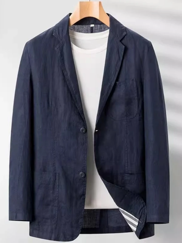 

plus Size 300 Pounds Linen Cotton Men's Suit Jacket Early Autumn Versatile Button Decorated No Ironing Needed Casual Coat