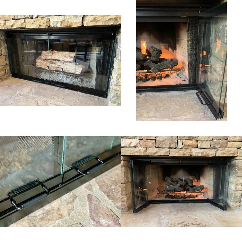 

Tempered Safety Glass Doors for 36 Black Fireplaces, Compatible with MBU36 Series