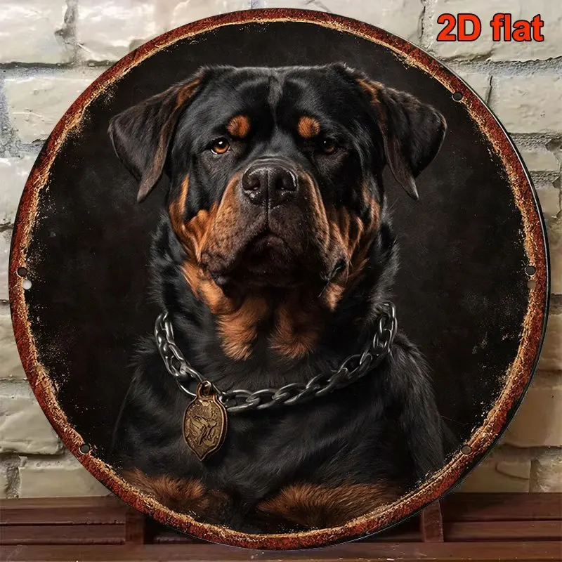 Vintage Plaque Featuring a Rottweiler, Loyal Guard Dog Decorative Sign, Suitable for Living Room Decor, Bar Decor, Garage Decor