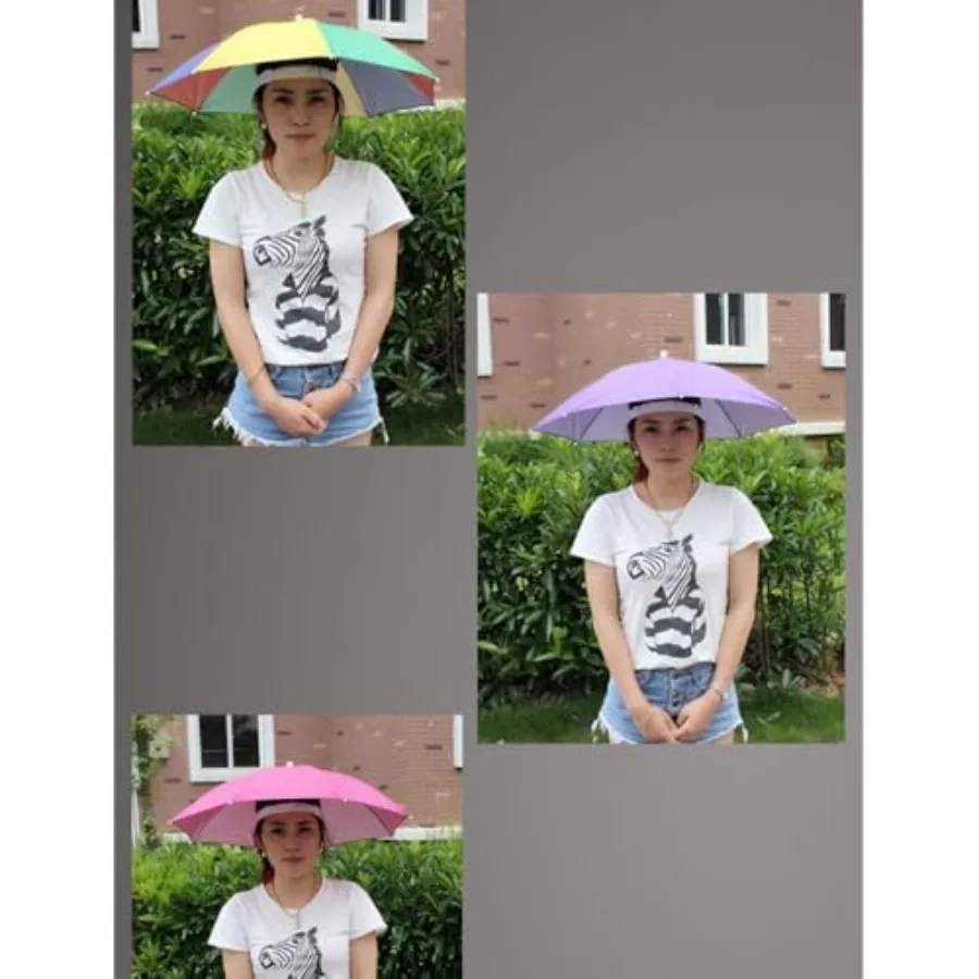 Iutdoorkit Umbrella Hat, Folding Headwear Hands Free Sunshade Double Layer Protection Anti-UV Parasol for Golf, Traveling, Fish - view 4