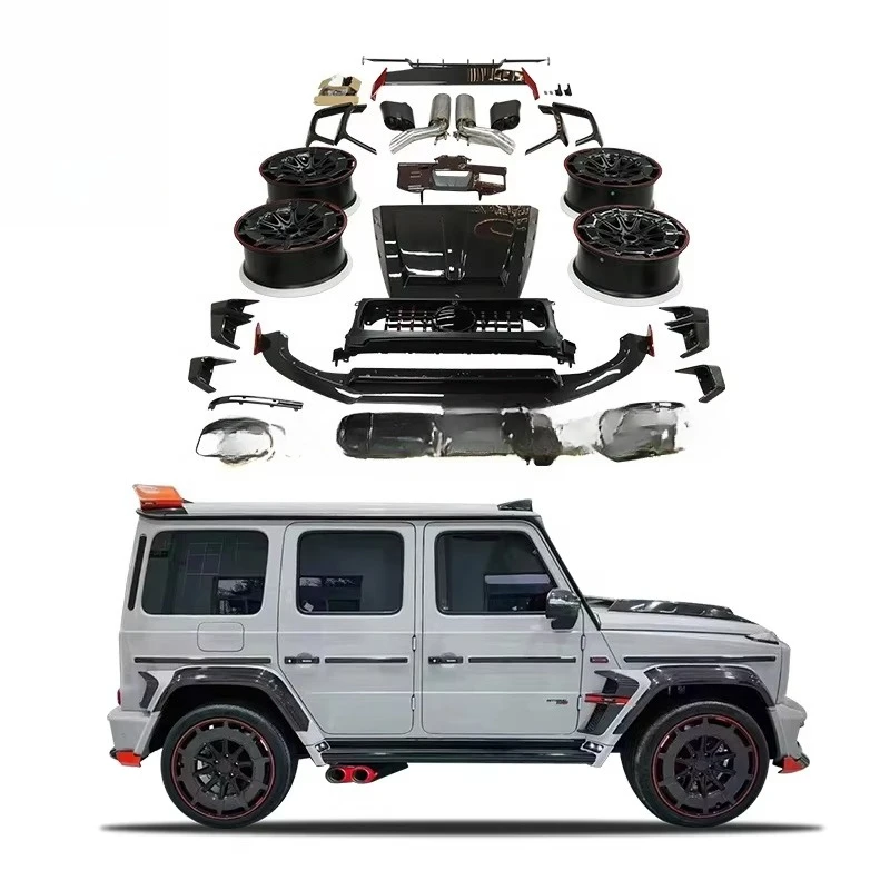 

Сухой комплект передней губы из углеродного волокна Brabs G900 для Mercedes Bens G Class G63 W464 W463A Основная решетка Задний диффузор Спойлер Bodykit