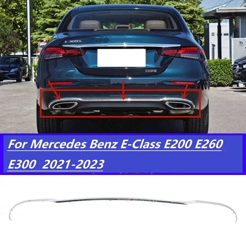 Rear bumper decorative strip chrome strip For Mercedes Benz E-Class E200 E260 E300  2016-2023