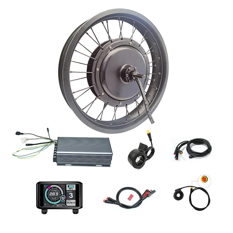 

20 20x4.0 20x4 Inch Waterproof 72V 5000W Fat Tire Rear Wheel Hub Motor Electric Bicycle E Bike Conversion Kit