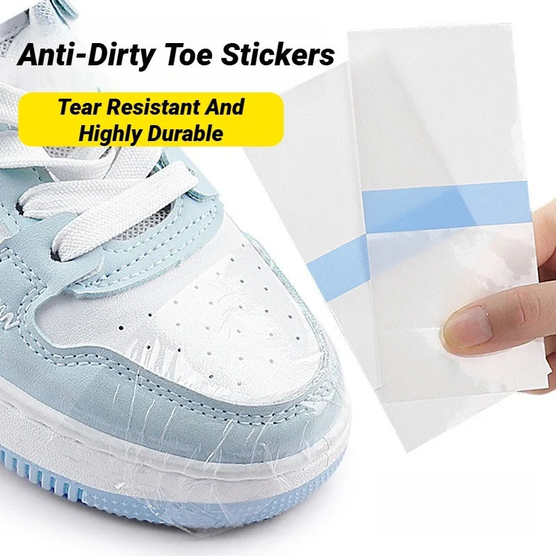 Shoe Toe Rain Stickers Clear Film Wear Resistant Waterproof Dirt Stain Removal Shoe Head Protector Portable Footwear