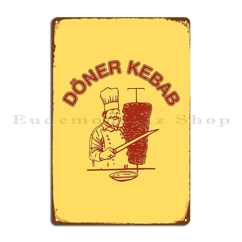 Doner Kebab estilo clásico mujeres moda tendencia gráfico para tendencia placa de Metal cueva de hierro pared cueva cartel de estaño cartel