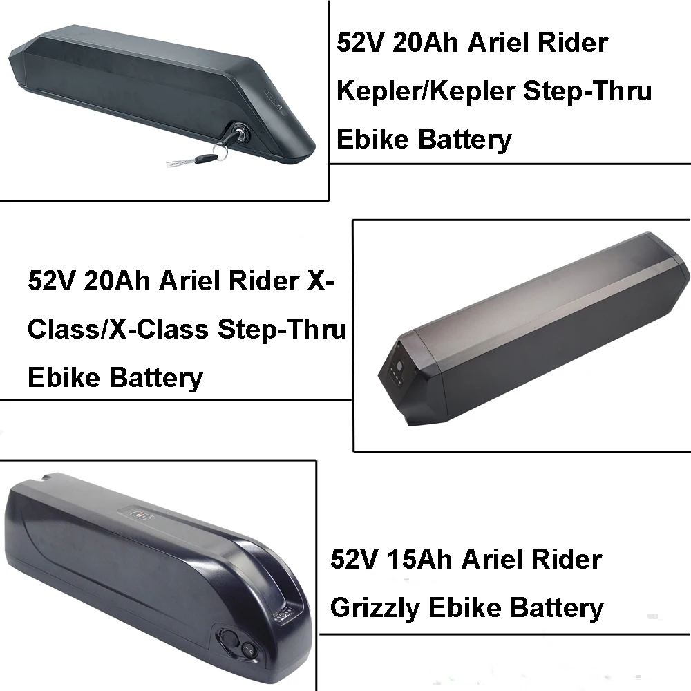 52V 20Ah Electric Fat Tire Bike Battery Ariel Rider Grizzly Kepler X-Class Step-Thru Long Range E-Bike Bicycle Lithium Battery