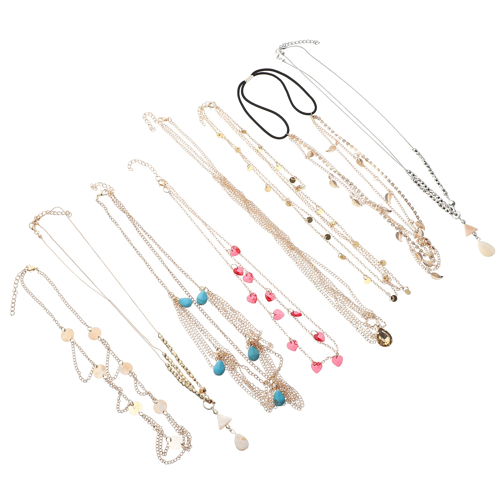 

8pcs Vintage Hair Accessories Lightweight Comfortable Stylish Head Chain for Women Pearl Tassel Hair Decor Delicate Band
