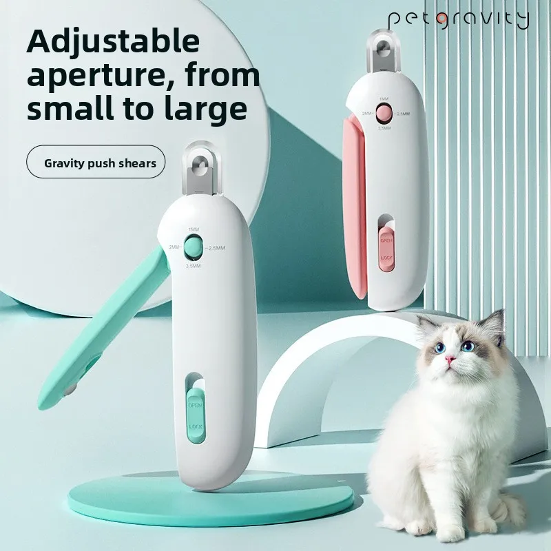Pet Nail Clippers with Nail File Adjustable Safety Pet Nail Trimmer with Blind Cutting Design to Avoid Cutting Quick Gentle Pet