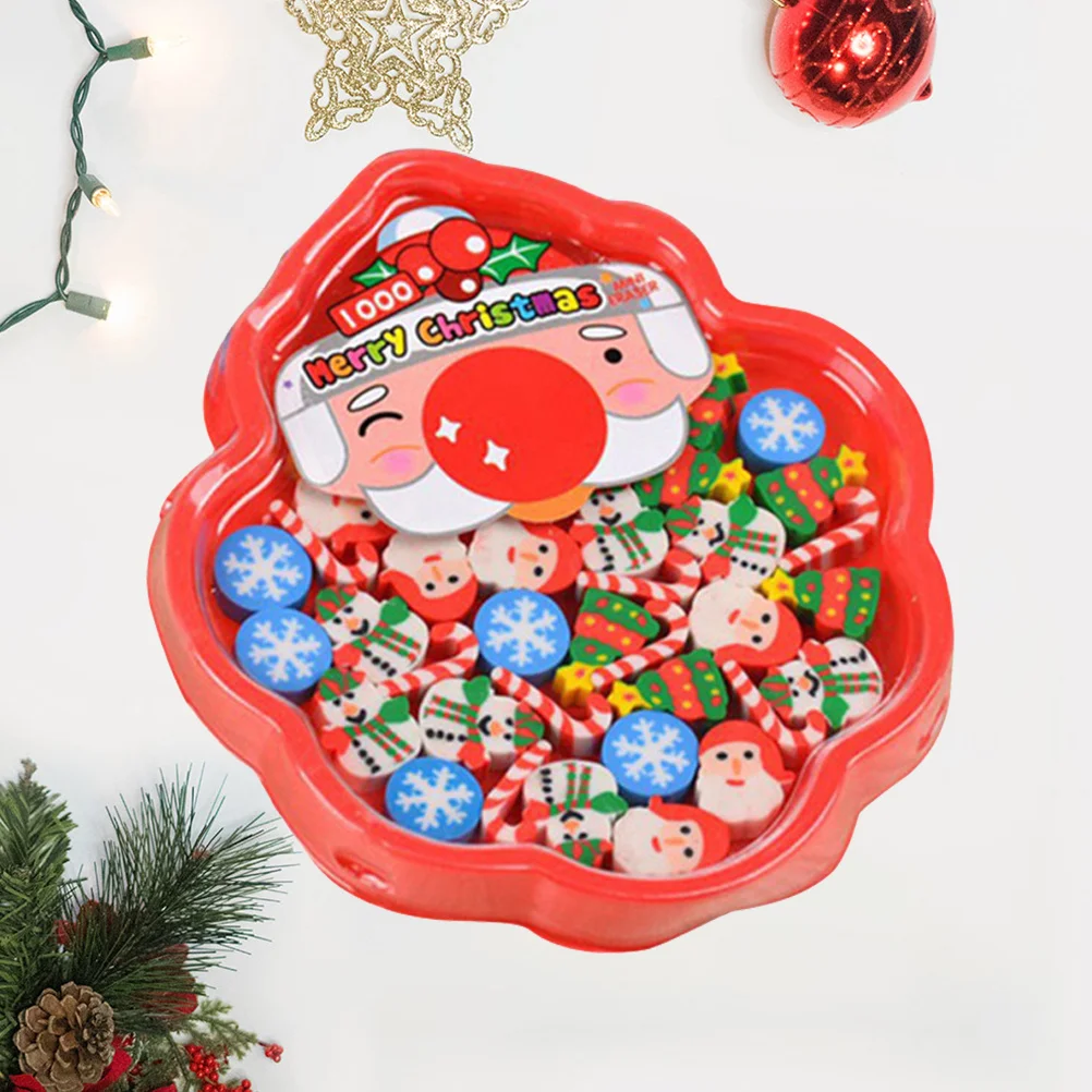 محايات عيد الميلاد على شكل سانتا كلوز، محايات قلم رصاص ملونة زاهية ومبتكرة، مستلزمات مدرسية، هدايا عيد الميلاد