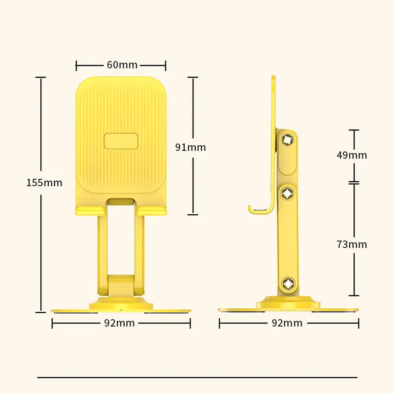 حامل هاتف محمول مكتبي قابل للطي ، دوران معدني ، دعم لوحي كسول ، حامل محمول #6