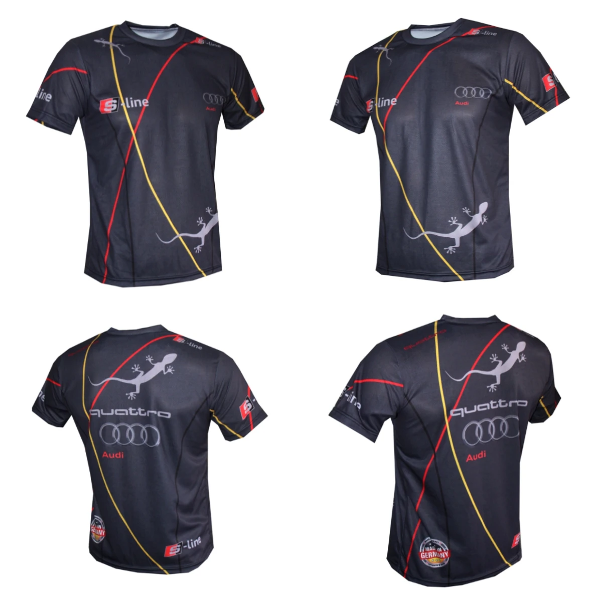 

Moto New Popular Audi Racing Shirt Crew Neck T-shirt 3D Printing Breathable and Comfortable Adult Sports Short-sleeved Top