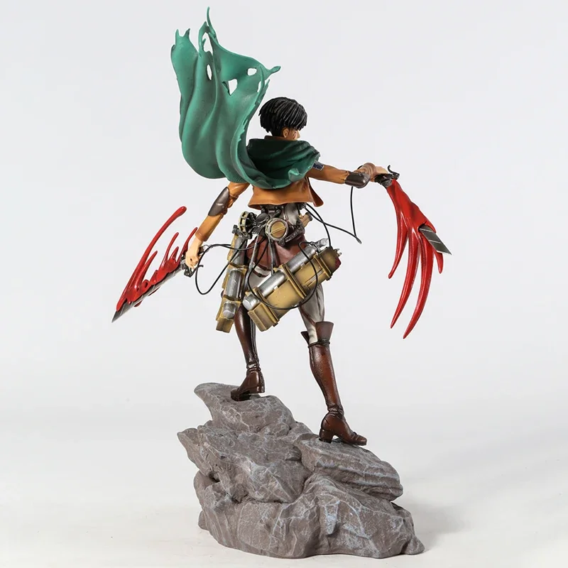 Levi Figure Mikasa Ackerman Eren Jaeger Figurine Anime Model Doll Toy 36cm