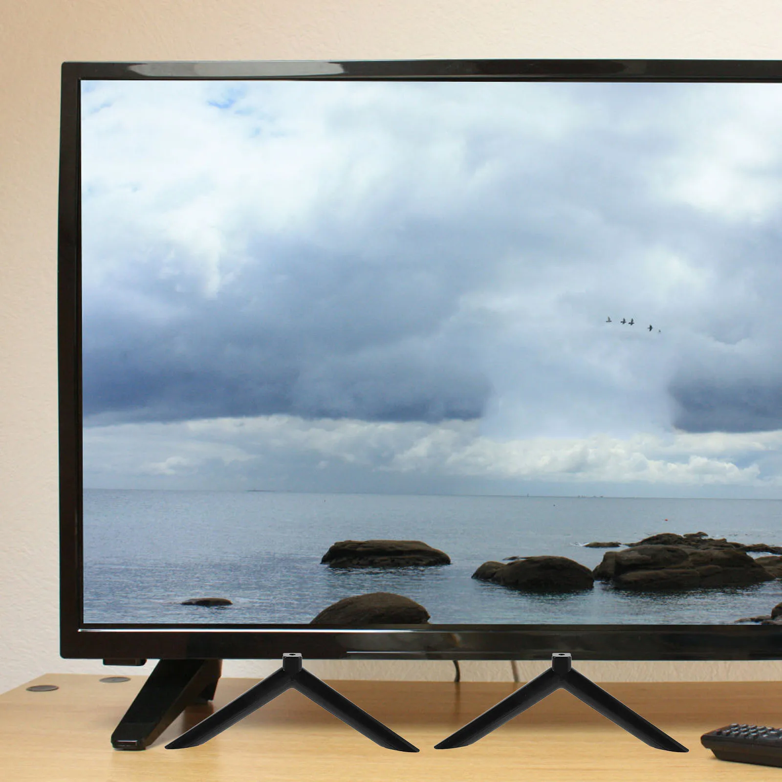 

2pcs Base Stand Replacement Legs For 21.5-32 Inch Smart Tabletop Mount Support Frame Universal Flat Screen Holder Non-Drill