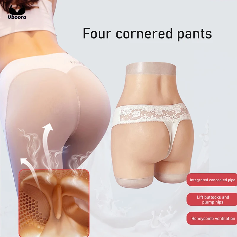 Silicone Realistic Flocking Vagina Pants Crossdresser Artificial Sex Fake Boxer Underwear Transgender Drag Queen Male to Female