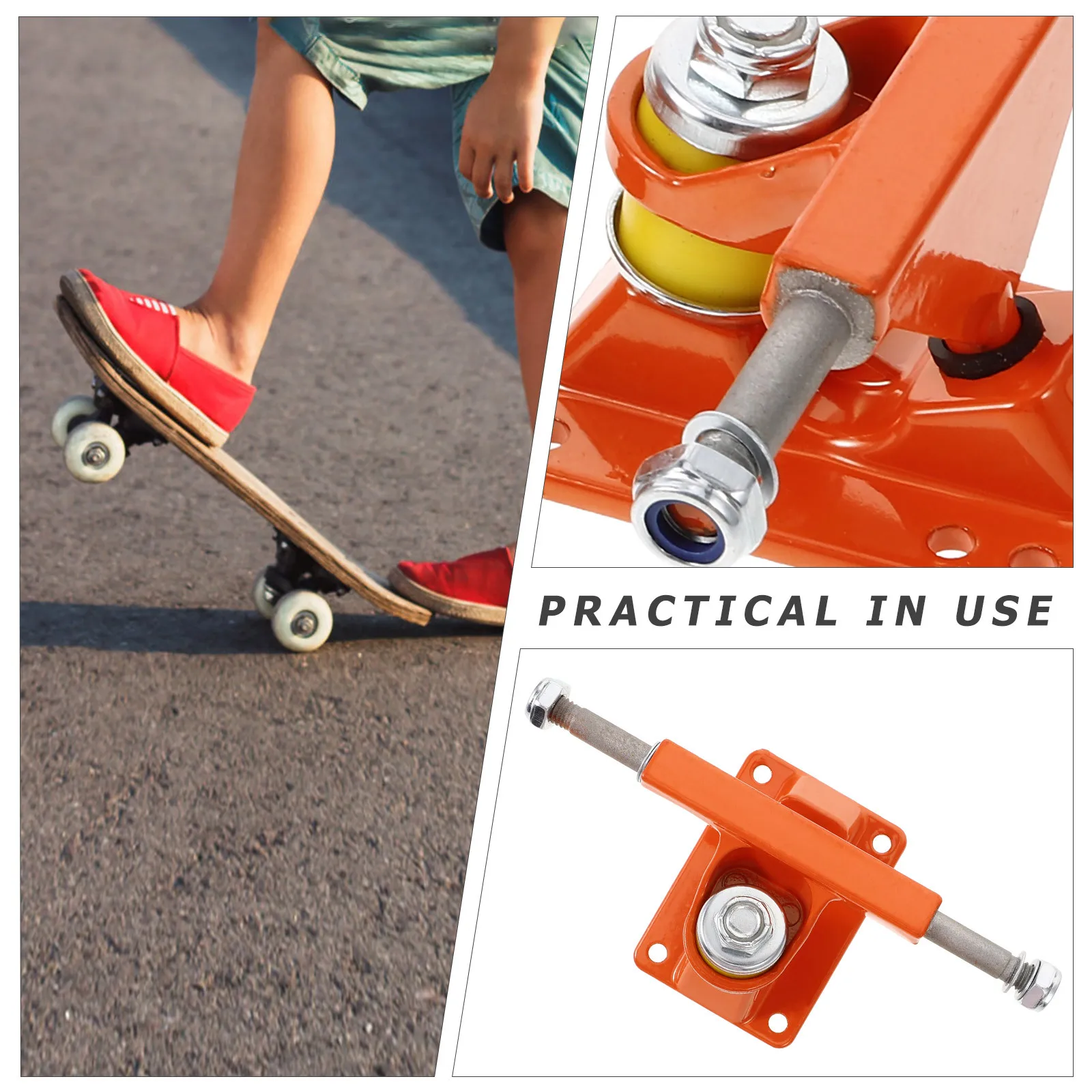 2 pezzi di skateboard con ponte in metallo, allenamento sull'equilibrio, design a tema per la stabilità, camion longboard, set di ruote, skateboard