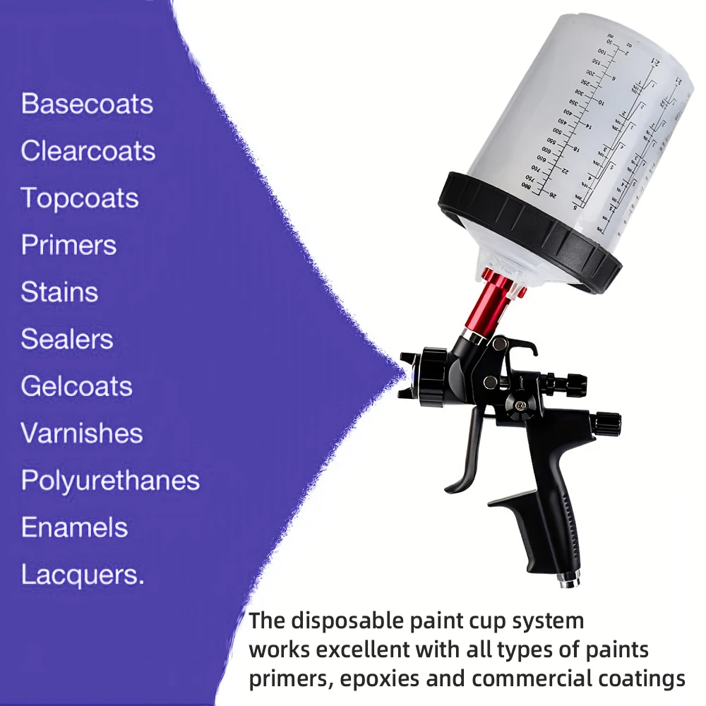 10/20Pcs Spray Gun Paint Mixing Cup H/O Quick Cup Spray Gun Tank 27oz/800ML Disposable Paint Cup with Spray Gun Cup Adapter