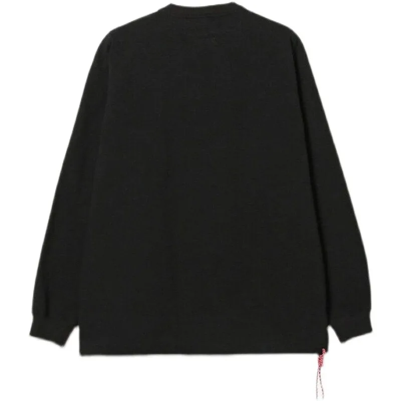 24SS  Loose Japanese Red Rope Long Sleeve Fashion Round Neck Trendy T-shirt for Men Tees