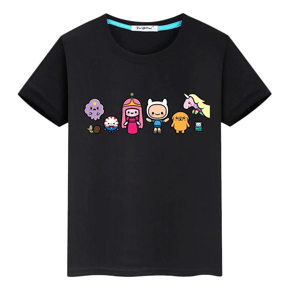 

t shirt for kids boy 10years adventure time 100%Cotton Tops Anime Short pride tshirt y2k kids clothes girls toddler girl clothes