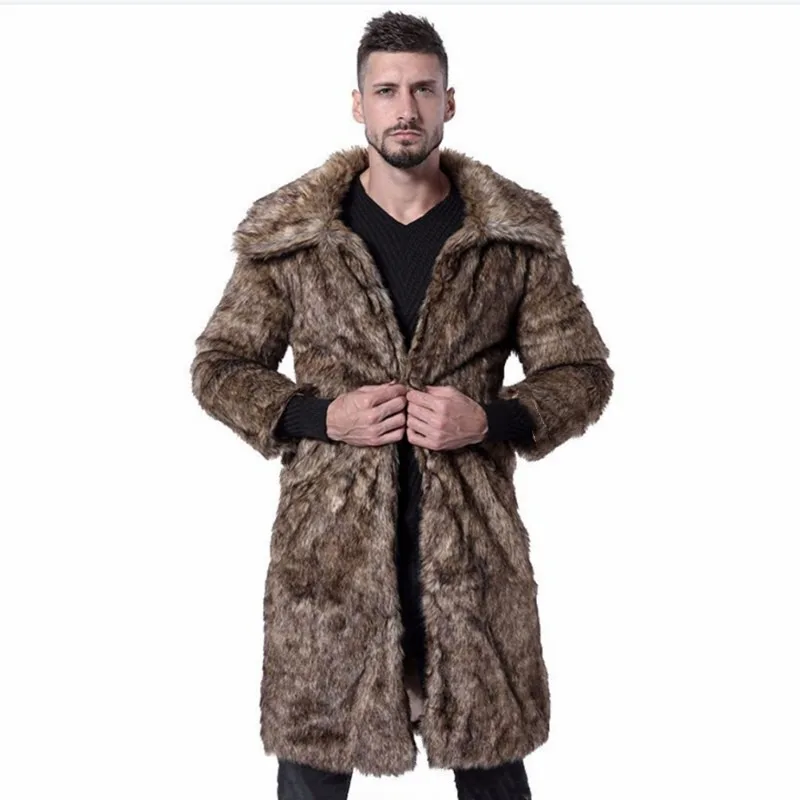 Men's Clothing Winter Warmth Coats Men's Casual Fashionable Fur Jackets Long Thickened Fur Large Sizes Windbreakers Men Jacket