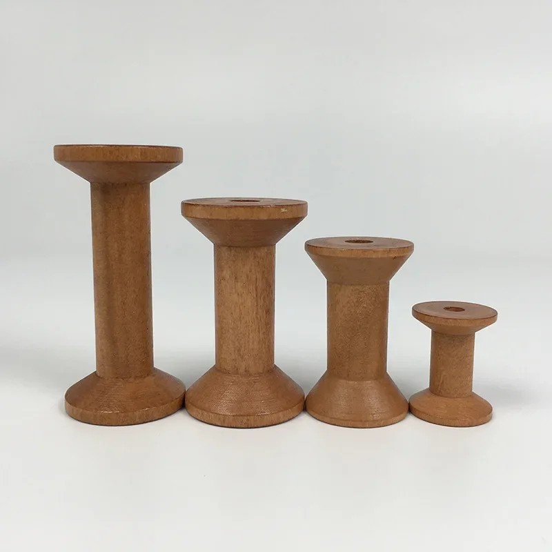 Carretes de madera Vintage, organizador de carretes DIY para cintas de coser, herramientas para manualidades de madera, carrete de alambre,