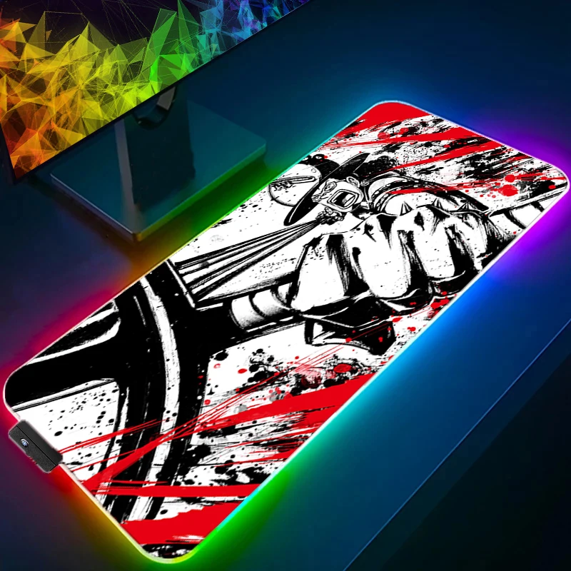 Grande mouse pad uma peça usopp led escritório computador tapete de mesa rgb teclado acessórios tapete jogos xxl mousepad backlight