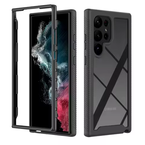 Rugged Armor Hard Plastic TPU Frame Shockproof Phone Case For Samsung Galaxy S23 S24 Ultra S22 Plus S21 S20 FE 2022 Back Cover