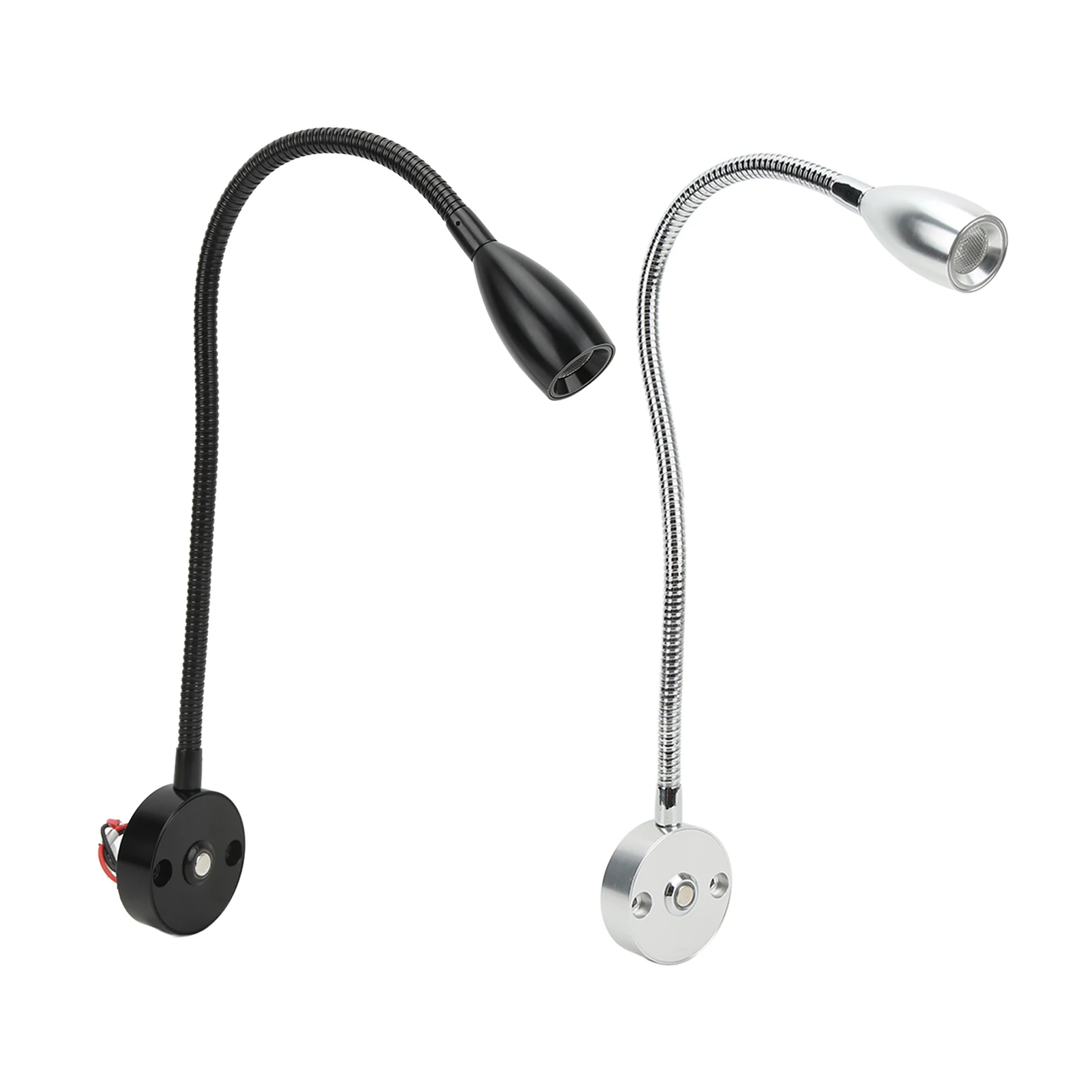 

LED Reading Light 3W Wall Mount Reading Lamp Flexible Gooseneck 3 Color Adjustable for RV Boat Caravan RV LED Reading Light