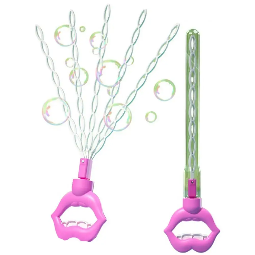 Bubble maker para crianças, bolha varinha brinquedo divertido, 40 buracos, vara, 5 garra, lábio, grandes varinhas de bolha