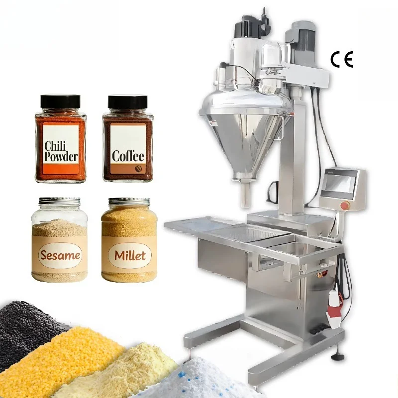 Customized Auger Powder Filling Sealing Machine High Precision For Coconut Oat Rice Cereal Flakes Food Packaging Production