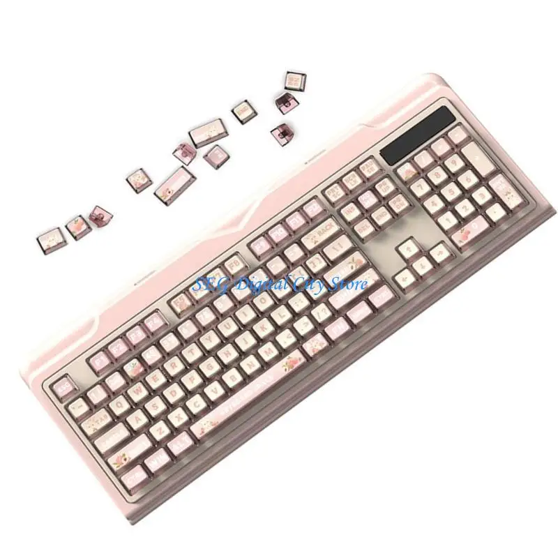 

U75B 116Key Puddings Keycap Profile Cartoon Translucents PBT Thicken Keycap