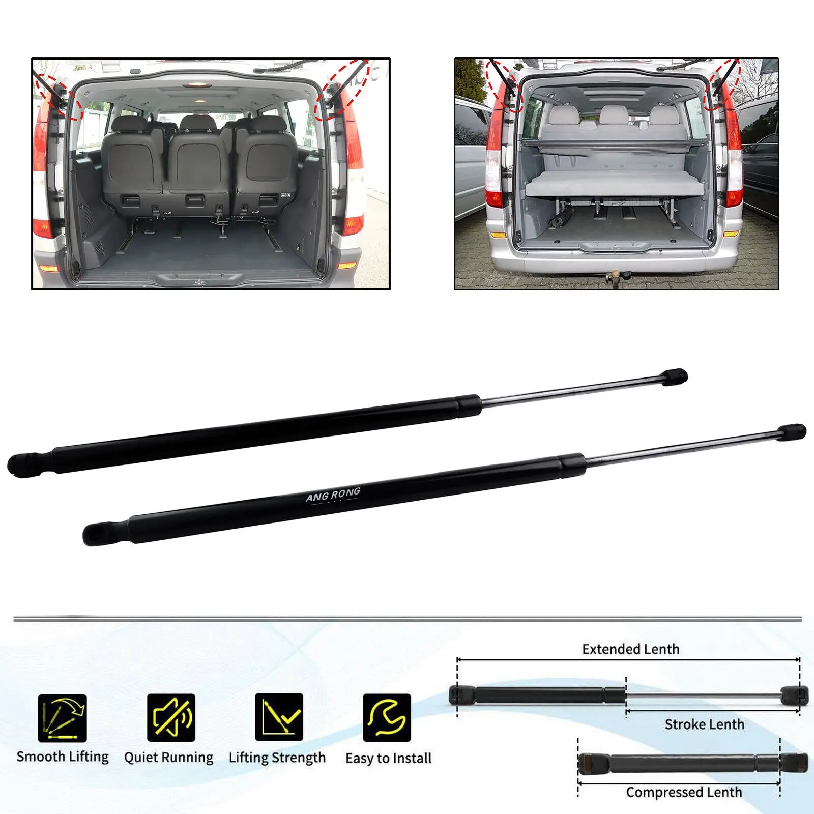 

Газовые опорные стойки задней двери багажника для Mercedes Vito Bus Viano W639 2003-2016