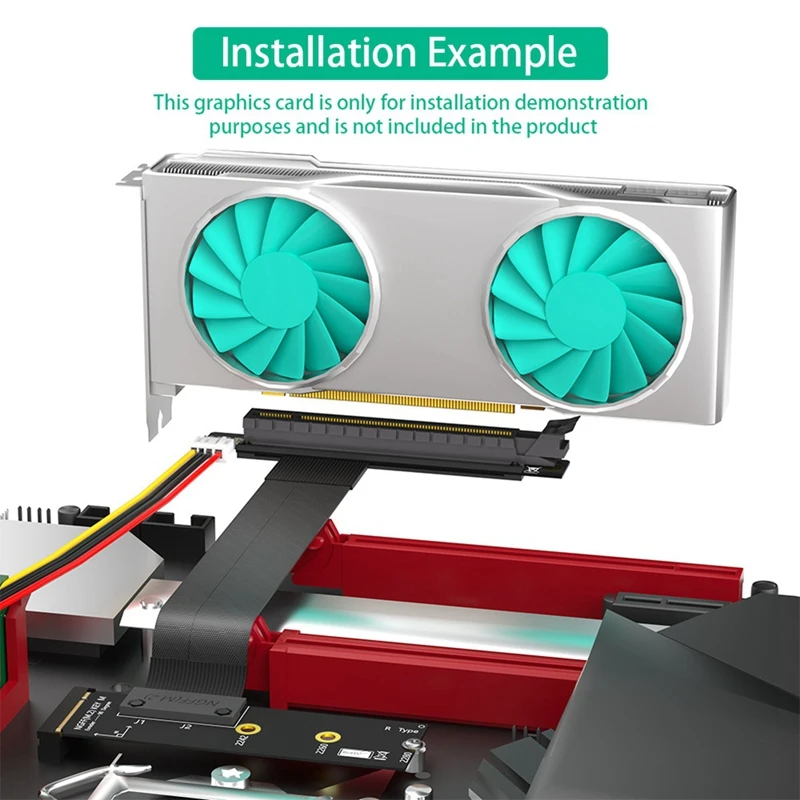 PZHI-라이저 케이블 M.2 NVME-PCIE X16 어댑터 그래픽 연장 케이블 90도 PCI Express 3.0 16X-M 키 라이저 케이블