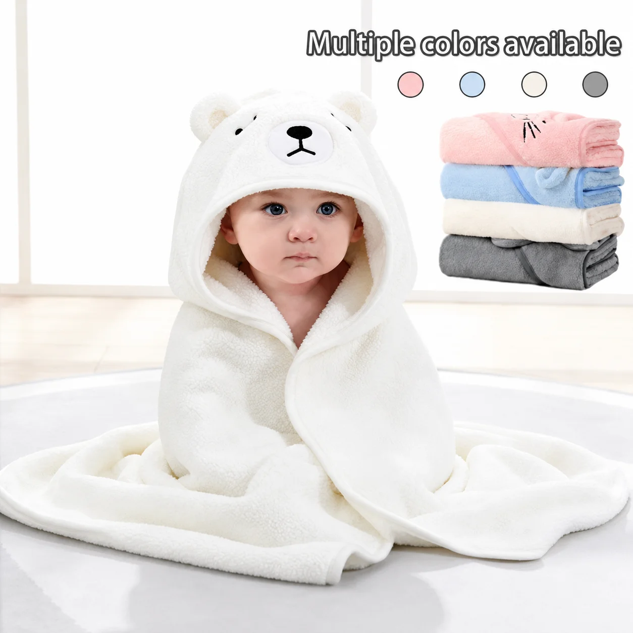 1 Cute Cartoon Animal-Shaped Bath Towel, Quick-Drying and Absorbent, Can Be Used as a Blanket or Bathrobe, Perfect as a Holiday Gift for Babies